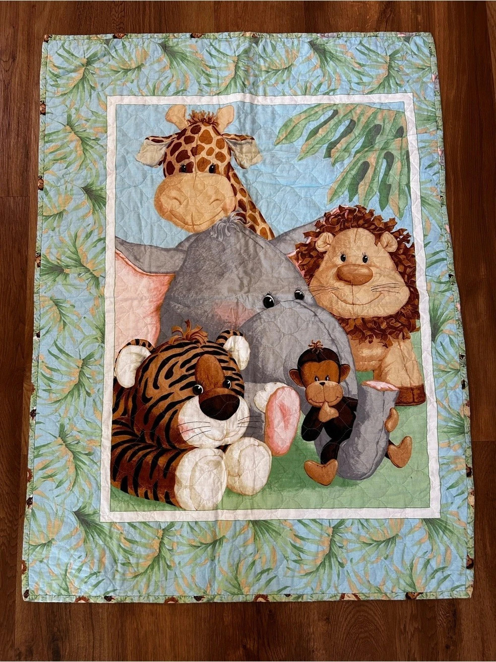 Animal Appliqué Quilt in Blue & Green